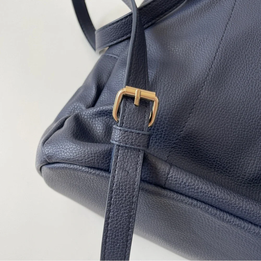 Tommy Hilfiger Navy Leather Mini Backpack with Gold Hardware - Picture 8 of 14